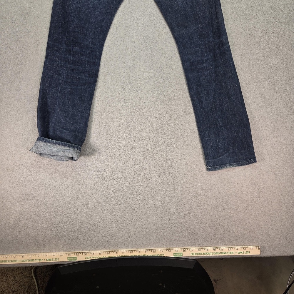 Selvedge Jeans Men Blue Slim Straight Button Distressed Fits 30x30 Massimo Dutti - Picture 14 of 16